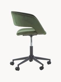 Chaise de bureau en velours Grace, Velours vert foncé, larg. 56 x prof. 54 cm