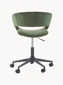 Chaise de bureau en velours Grace, Velours vert foncé, larg. 56 x prof. 54 cm