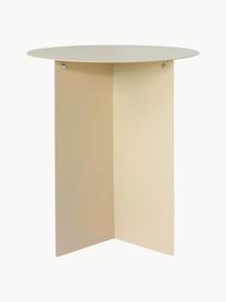 Ronde metalen bijzettafel Dinga, Gepoedercoat metaal, Lichtbeige, Ø 40 x H 45 cm