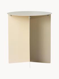 Ronde metalen bijzettafel Dinga, Gepoedercoat metaal, Lichtbeige, Ø 40 x H 45 cm