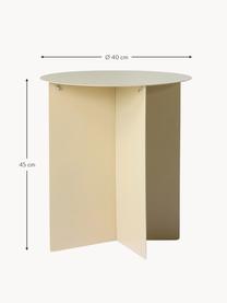 Ronde metalen bijzettafel Dinga, Gepoedercoat metaal, Lichtbeige, Ø 40 x H 45 cm