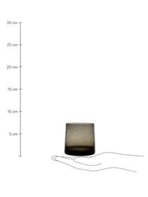 Wassergläser Lorea in Grau mit Lufteinschlüssen, 6 Stück, Glas, Grau, Ø 7 x H 8 cm