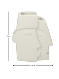 Kleine vaas Face van keramiek, Keramiek, Wit, B 14 x H 15 cm