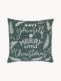 Poszewka na poduszkę Little Christmas, 100% bawełna organiczna z certyfikatem GOTS, Zielony, biały, S 45 x D 45 cm