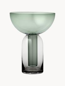 Skleněná váza Torus, V 20 cm, Sklo, Tmavě šedá, tmavě zelená, transparentní, Ø 15 cm, V 20 cm