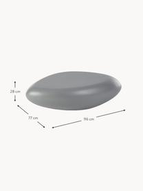 Oválný konferenční stolek ve tvaru kamene Pietra, Sklolaminátový plast, lakovaný, Šedá, Š 116 cm, H 77 cm