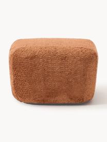 Voetenbank Wolke van teddy-bouclé, Bekleding: teddy-bouclé (100% polyes, Poten: kunststof Dit product is , Teddy-bouclé terracotta, B 64 x H 41 cm