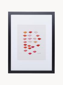 Ingelijste digitale print Kiss Andy Warhol Collection, Lijst: kunststof, Meerkleurig, zwart, B 33 x H 38 cm