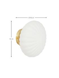 Ručně vyrobené nástěnné svítidlo Kumu, různé velikosti, Bílá, zlatá, Ø 25 cm, V 15 cm