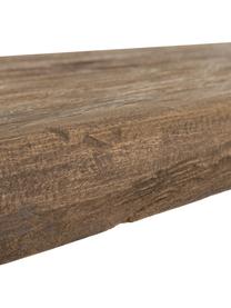 Wandtafel Iron in industrieel design, Plank: natuurlijk teakhout, Frame: gepoedercoat metaal met b, Teakhout, zwart, 125 x 80 cm
