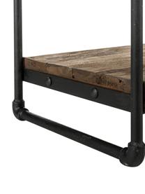 Consolle stile industriale Iron, Ripiani: legno di teak, finitura n, Struttura: metallo verniciato a polv, Teak, nero, Larg. 125 x Prof. 40 cm