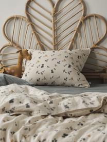 Housse de couette en mousseline Belle, Beige, imprimé, larg. 140 x long. 220 cm