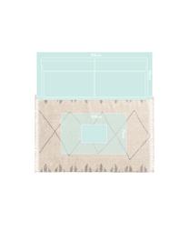 Tapis beige bohème à poils hauts Bosse, Beige clair, gris