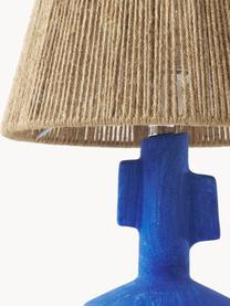 Keramická stolní lampa Alicia, Hnědá, modrá, Ø 26 cm, V 49 cm