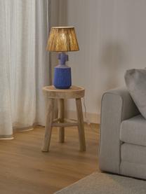 Keramik-Tischlampe Alicia, Lampenschirm: Leinenfäden, Braun, Blau, Ø 26 x H 49 cm