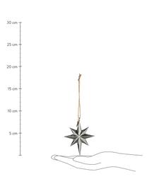 Handgemaakte kerstboomhangers Serafina Star H 8 cm, 2 stuks, Zilverkleurig, B 7 x H 8 cm