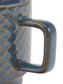 Grande tasse à thé Lara, 4 élém., Bleu-gris, brun