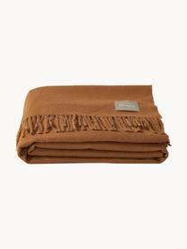 Koc z wełny baby alpaka Luxury, 100% wełna z młodych alpak, Brązowy, S 130 x D 200 cm