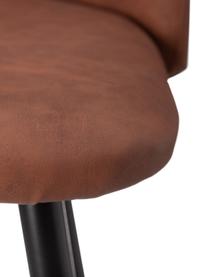 Taburete alto en cuero sintético Maxine, Funda: cuero sintético, Patas: metal recubierto, Marrón, negro, An 48 x Al 102 cm