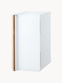 Vertikaler Brotkasten Tosca mit magnetischer Tür, Korpus: Metall, beschichtet, Griff: Holz, Weiß, Helles Holz, B 22 x H 41 cm