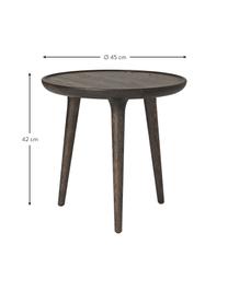 Runder Beistelltisch Accent aus Eichenholz, handgefertigt, Eichenholz, FSC-zertifiziert, Eichenholz, dunkel, Ø 45 x H 42 cm