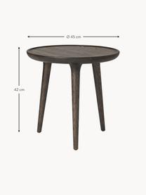 Ronde bijzettafel Accent van eikenhout, handgemaakt, Eikenhout 

Dit product is gemaakt van duurzaam geproduceerd, FSC®-gecertificeerd hout., Eikenhout, donkerbruin gelakt, Ø 45 x H 42 cm