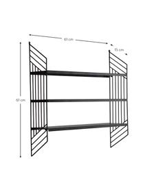 Scaffale da parete in metallo Willie, Metallo rivestito, Nero, Larg. 61 x Alt. 61 cm