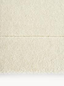 Handgetuft laagpolig wollen vloerkleed Jadie, Onderzijde: 70% katoen, 30% polyester, Crèmewit, B 80 x L 150 cm (maat XS)