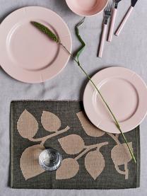 Placemats Natura, 6 stuks, 82% katoen, 18% polyester, GRS-gecertificeerd, Olijfgroen, mosterdgeel, B 30 x L 43 cm