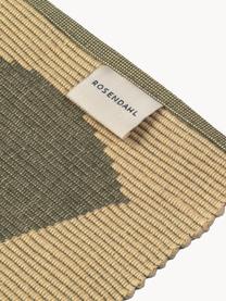 Placemats Natura, 6 stuks, 82% katoen, 18% polyester, GRS-gecertificeerd, Olijfgroen, mosterdgeel, B 30 x L 43 cm