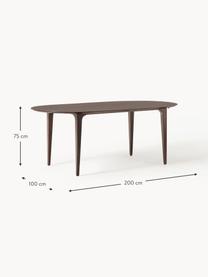 Mesa de comedor ovalada en madera de mango Archie, 200 x 100 cm, Madera de mango maciza pintada

Este producto está hecho de madera de origen sostenible y con certificación FSC®., Madera de mango pintada de marrón, An 200 x Al 100 cm