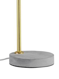 Lampada da tavolo retrò con base in cemento Orm, Paralume: metallo rivestito, Base della lampada: cemento, Bianco, ottone, grigio, Ø 15 x Alt. 50 cm