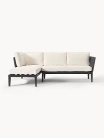 Narożna sofa ogrodowa Caline, Tapicerka: 100% poliester Dzięki tka, Stelaż: aluminium, Złamana biel, antracytowy, S 149 x G 77 cm, lewostronna