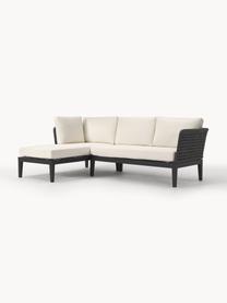 Narożna sofa ogrodowa Caline, Tapicerka: 100% poliester Dzięki tka, Stelaż: aluminium, Złamana biel, antracytowy, S 149 x G 77 cm, lewostronna