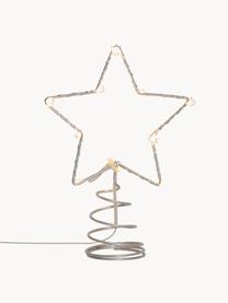 Puntale albero a LED a batteria Topsy, alt. 20 cm, Argentato, Larg. 14 x Alt. 20 cm