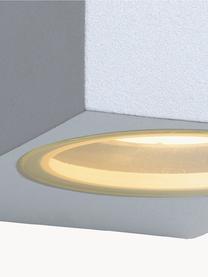 Außenwandleuchte Zora, Lampenschirm: Aluminium, beschichtet, Diffusorscheibe: Glas, Weiß, B 7 x H 15 cm