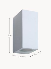 Außenwandleuchte Zora, Lampenschirm: Aluminium, beschichtet, Diffusorscheibe: Glas, Weiß, B 7 x H 15 cm