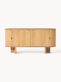 Holz-Sideboard Zumi mit abgerundeten Ecken, Korpus: Mitteldichte Holzfaserpla, Griffe: Metall, Eichenholz, B 160 x H 75 cm