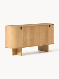 Holz-Sideboard Zumi mit abgerundeten Ecken, Korpus: Mitteldichte Holzfaserpla, Griffe: Metall, Eichenholz, B 160 x H 75 cm