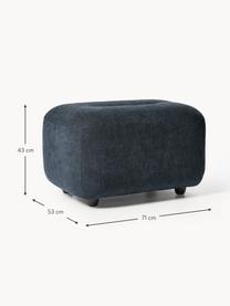 Pouf Stella, Tissu bleu denim, larg. 71 x haut. 43 cm