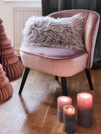 Fauteuil cocktail en velours rose Lucky, Revêtement : vieux rose Pieds : noir, larg. 59 x prof. 68 cm