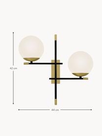 Aplique grande Nostalgia, Estructura: metal recubierto, Adornos: metal recubierto, Negro, dorado, An 44 x Al 42 cm