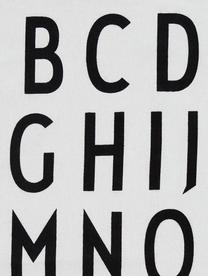 Katoenen theedoeken Classic met design letters, 2 stuks, Katoen, Wit, zwart, B 40 x L 60 cm