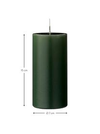 Veľká sviečka Lulu, 2 ks, Vosk, Lesná zelená, Ø 7 x V 15 cm