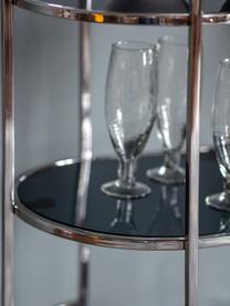 Camarera de acero inoxidable Beauchamp, Estantes: vidrio ahumado Estructura, Plateado, negro, An 64 x Al 80 cm