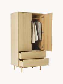 Kleiner Kleiderschrank Cassy, 2-türig, Beine: Eichenholz, massiv Dieses, Eichenholz, B 100 x H 195 cm