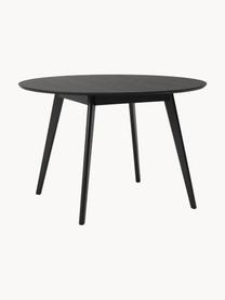 Čalouněné židle a jídelní stůl Yumi, 5 dílů, Dřevo, lakováno černou barvou, béžová, Sada s různými velikostmi