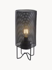 Prenosná stolová LED lampa do exteriéru Evening, Plast, potiahnutý kov, Čierna, Ø 15 x V 33 cm