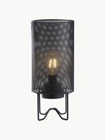 Přenosná exteriérová stolní LED lampa Evening, Umělá hmota, potažený kov, Černá, Ø 15 cm, V 33 cm