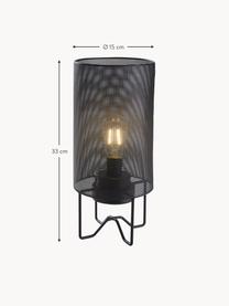 Prenosná stolová LED lampa do exteriéru Evening, Plast, potiahnutý kov, Čierna, Ø 15 x V 33 cm